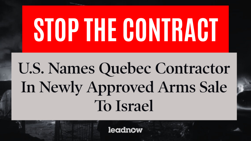 Stop the Contract: No Canadian Weapons to Israel