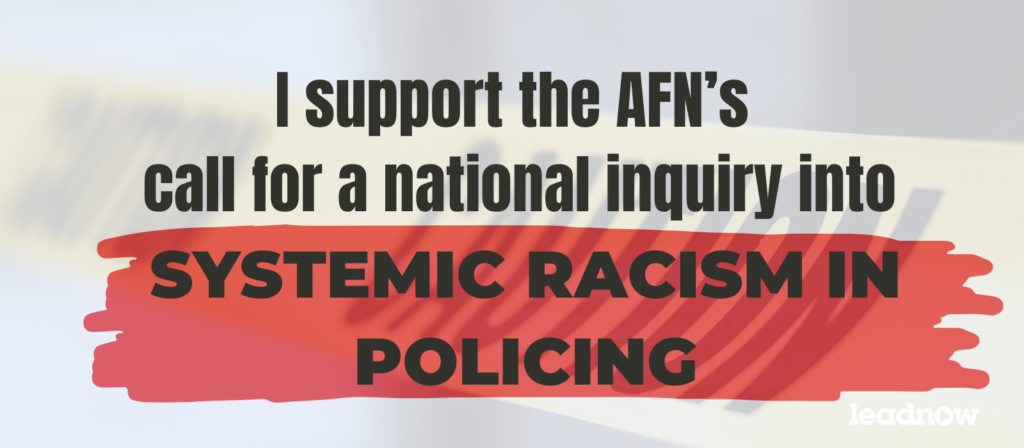 Launch a national inquiry into systemic racism in policing 