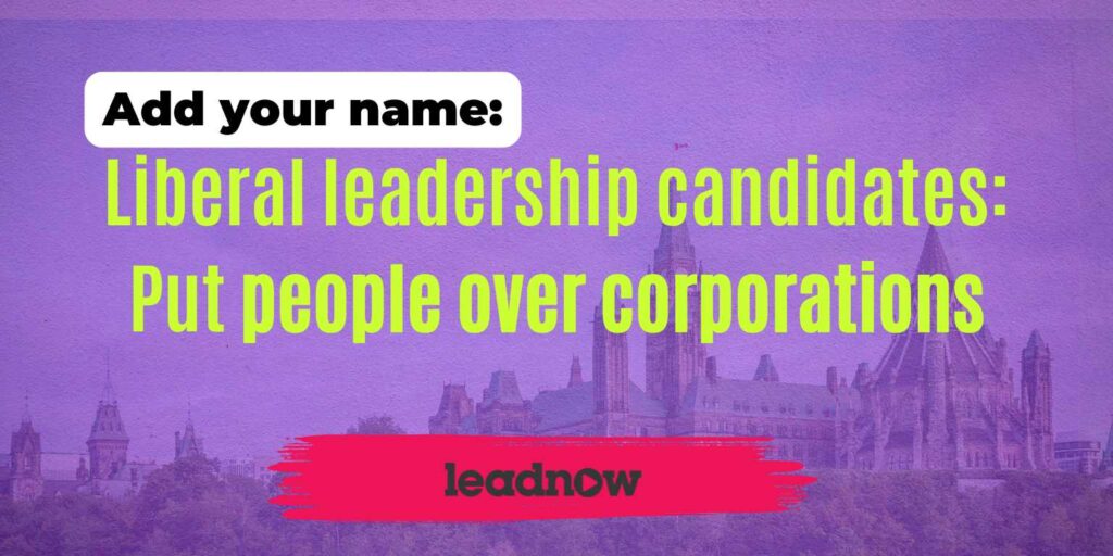 Liberal leadership candidates: put people over corporations Thumbnail
