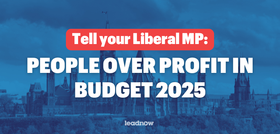 Tell your Liberal MP: people over profits in Budget 2025 Thumbnail