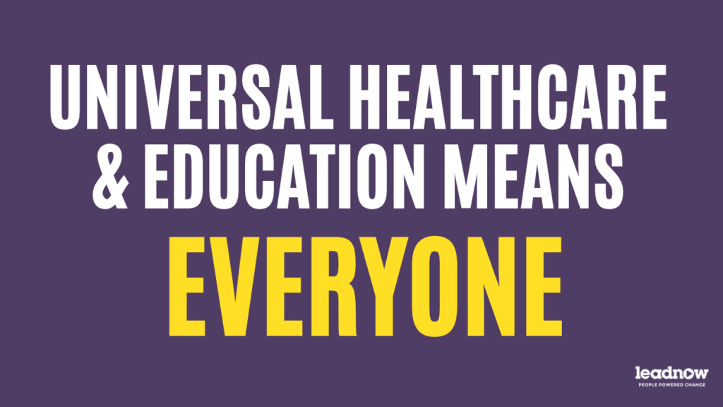 Protect health care and public schools for everyone in Canada